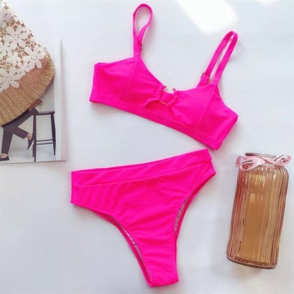 New Cut Out BraletteTop High-waist Bikini Set - Picture 8 of 9